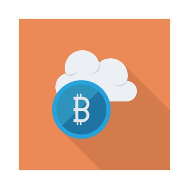 mavi bitcoin belirteci ve beyaz bulut 