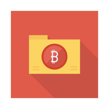 Kırmızı bitcoin belirteci üzerinde dosya klasörü