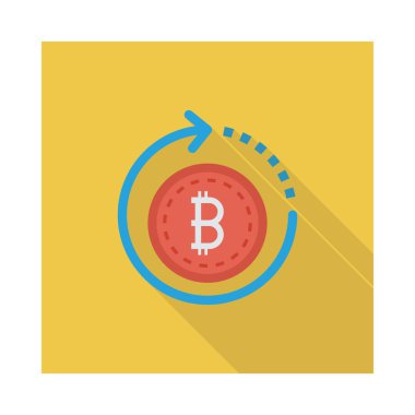 Bitcoin belirteci üzerinde sarı renkli kare, Döviz cryptocurrency  