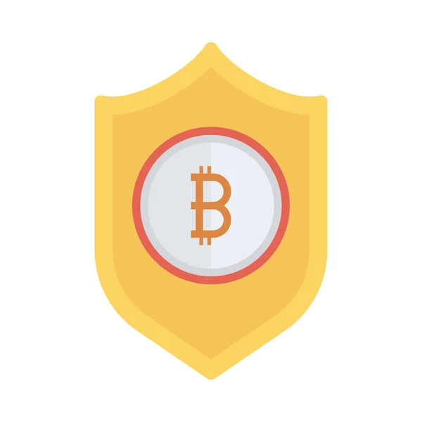 Bitcoin Token Auf Schild Auf Weißem Hintergrund — Stockvektor