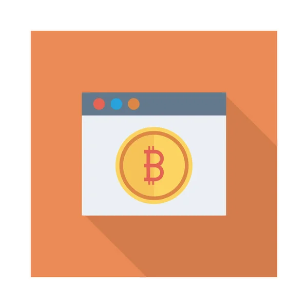 Golden Bitcoin Token Browser Page — Stock Vector