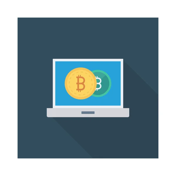 Bitcoin Tokeny Modré Obrazovce Bílém Pozadí — Stockový vektor