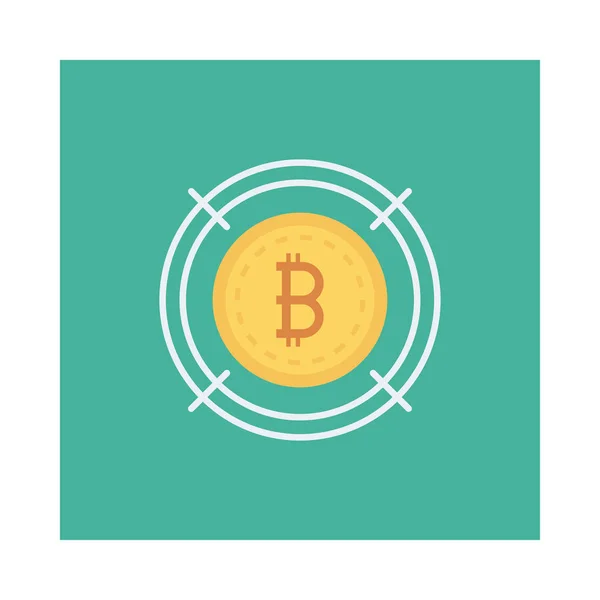 Jeton Bitcoin Doré Échange Crypto Monnaie — Image vectorielle