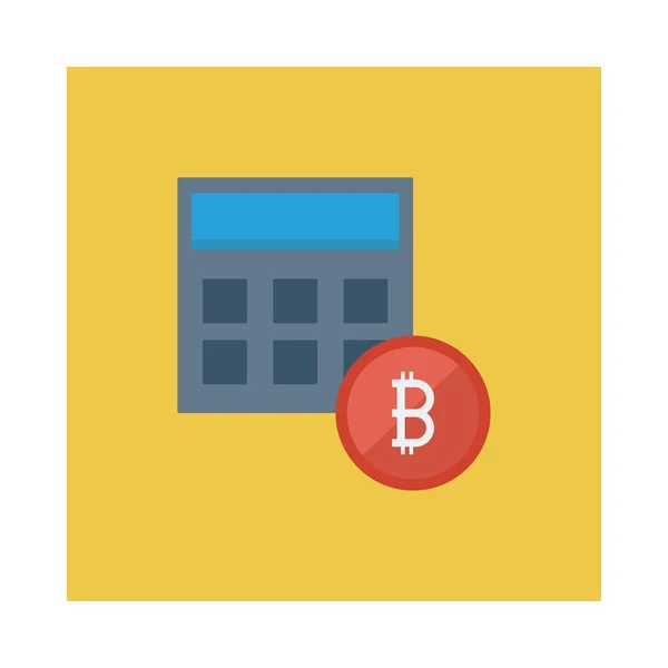 Red Bitcoin Token Calculator — Stock Vector