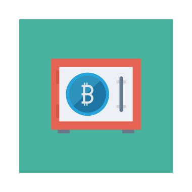 Kapı güvenli beyaz zemin üzerine altın bitcoin belirteci