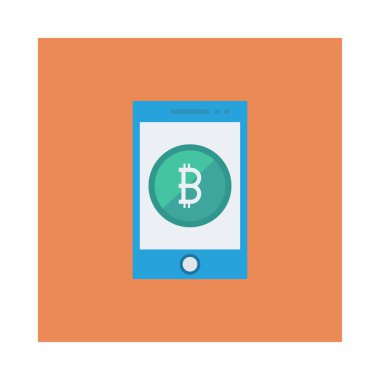 yeşil bitcoin belirteç beyaz arka plan üzerinde smartphone ekranında