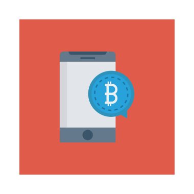 Bitcoin simge ve boş smartphone ekran beyaz arka plan üzerinde