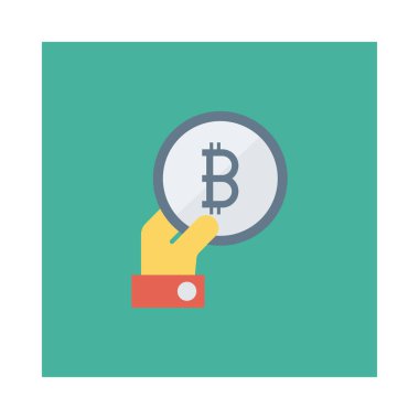 beyaz zemin üzerine yeşil meydanında gümüş bitcoin belirtecini bulunduran el 