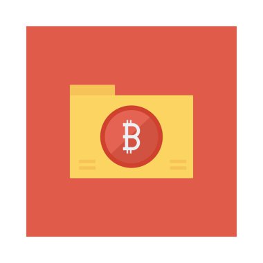 Kırmızı bitcoin belirteci üzerinde dosya klasörü
