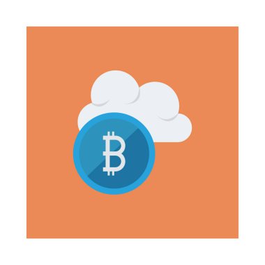 mavi bitcoin belirteci ve beyaz bulut 