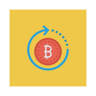 Bitcoin belirteci üzerinde sarı renkli kare, Döviz cryptocurrency  