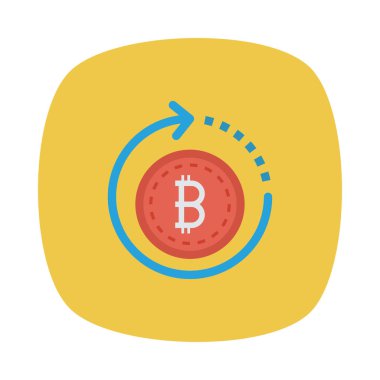 Bitcoin belirteci üzerinde sarı renkli kare, Döviz cryptocurrency 