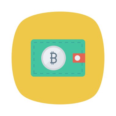 Bitcoin belirteci cüzdan beyaz arka plan üzerinde