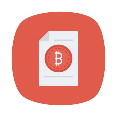 Kırmızı bitcoin belirteç beyaz kağıt sayfası 