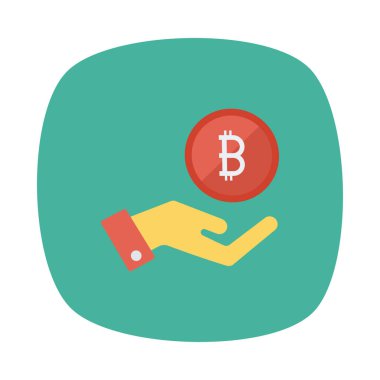 elle beyaz zemin üzerine kırmızı bitcoin belirteci