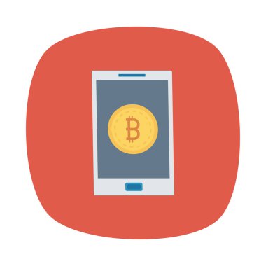 Bitcoin belirteci smartphone ekranında 