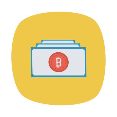 Kırmızı bitcoin belirteci banknot üzerinde 