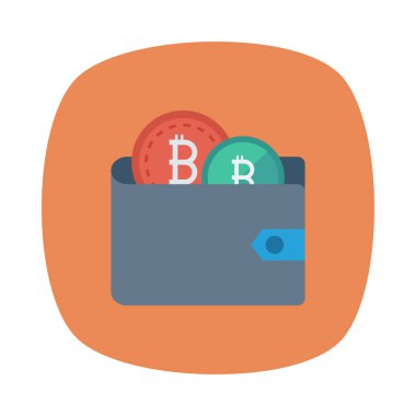 Beyaz arka plan üzerinde cüzdan içinde Bitcoin belirteçleri