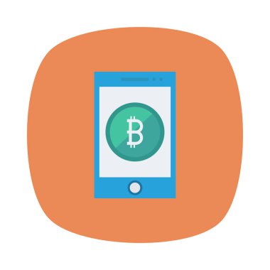 Bitcoin belirteci smartphone ekranında 