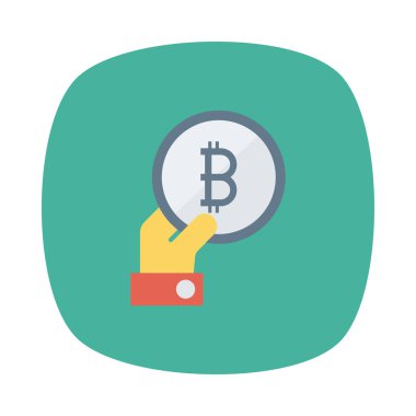 beyaz zemin üzerine yeşil meydanında gümüş bitcoin belirtecini bulunduran el 