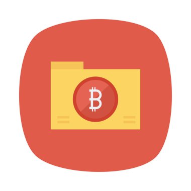 Kırmızı bitcoin belirteci üzerinde dosya klasörü