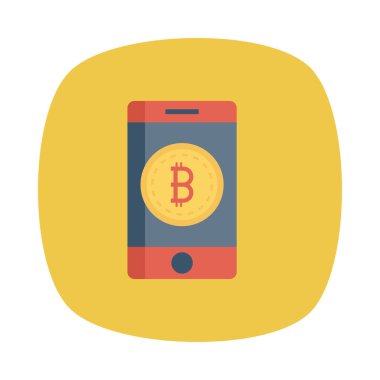 Altın bitcoin belirteç beyaz arka plan üzerinde smartphone ekranında