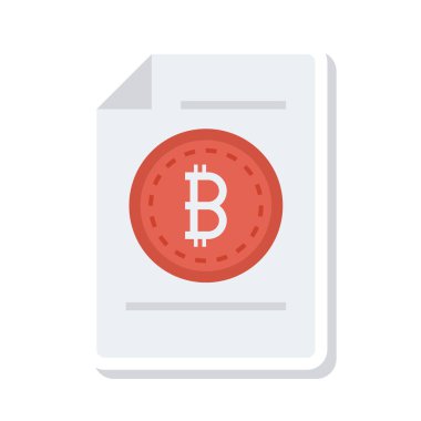 Kırmızı bitcoin belirteç beyaz kağıt sayfası 