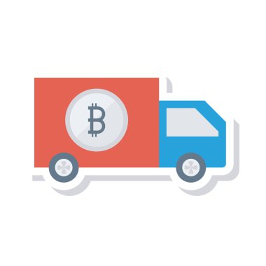 Bitcoin belirteç beyaz arka plan üzerinde kamyon