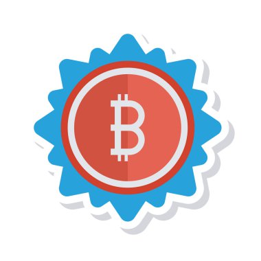 Beyaz arka plan üzerinde izole kırmızı bitcoin belirteci