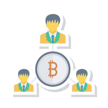 Bitcoin belirteci ve beyaz arka plan üzerinde müşteriler