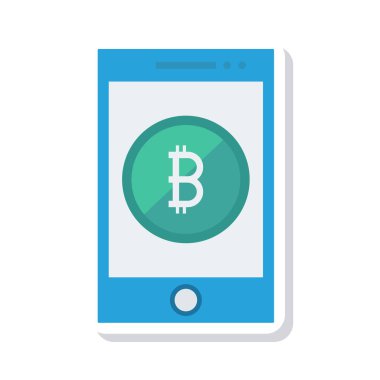 yeşil bitcoin belirteci smartphone ekranında