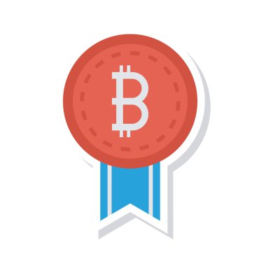 mavi kurdele belirteciyle kırmızı bitcoin 