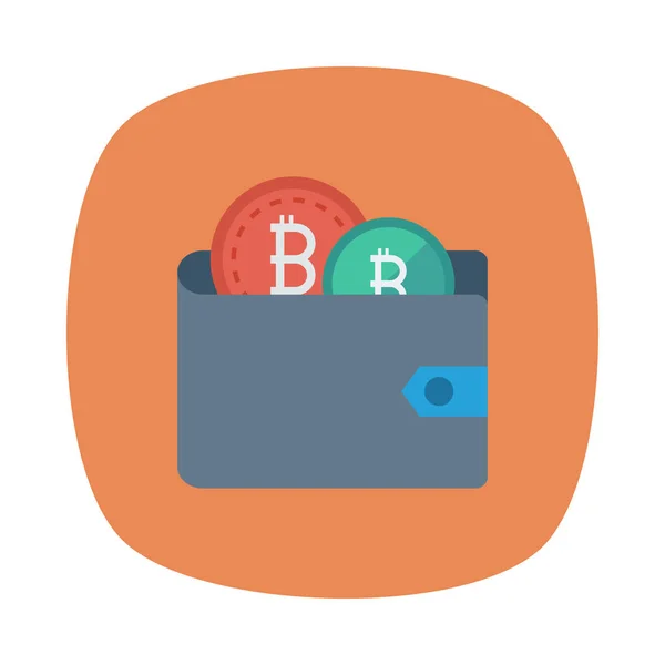 Bitcoin Tokens Insidan Plånbok Vit Bakgrund — Stock vektor
