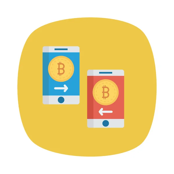 Χρυσή Bitcoin Διακριτικά Και Smartphones Οθόνες — Διανυσματικό Αρχείο