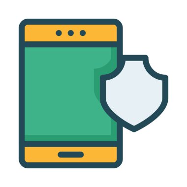 Yeşil ekran ve kalkan koruma gri sarı smartphone