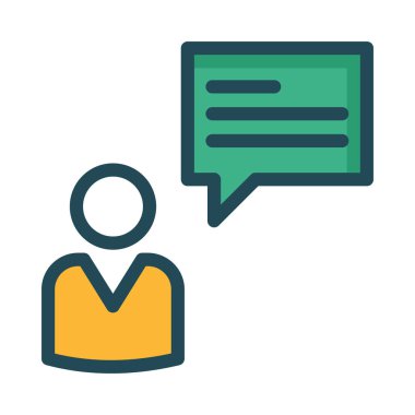 Yeşil mesaj beyaz arka plan üzerinde izole kişi simgesi