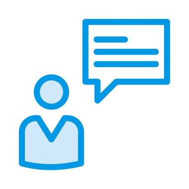 Beyaz arka plan üzerinde izole mesaj ile kişi simgesi