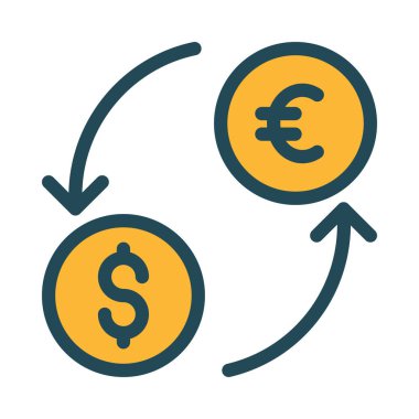Para Satım kavramı ile sarı dolar ve euro coins