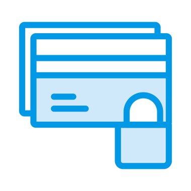 Kredi kartları ile mavi kürek kilidi 