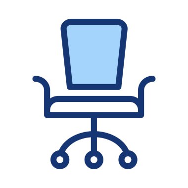 Beyaz arka plan üzerinde izole mavi ve beyaz koltuk