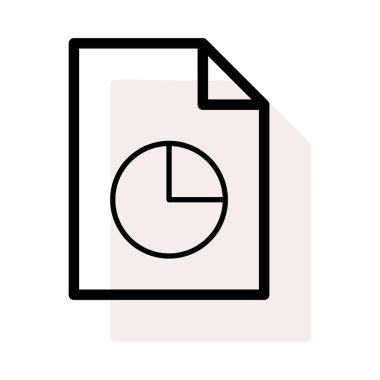 Beyaz arka plan bej gölge ile pasta grafiği ile belge