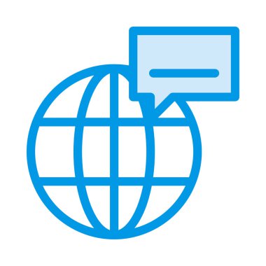 Beyaz arka plan üzerinde izole mesaj ile dünya küre mavi