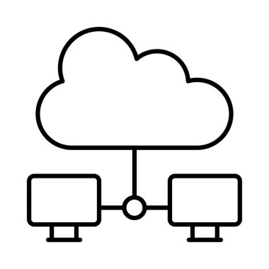 Bilgisayarlar bulut beyaz arka plan üzerinde izole bağlanma