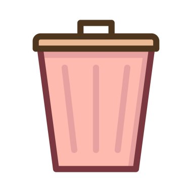 Beyaz arkaplanda izole edilmiş pembe çöp kutusu