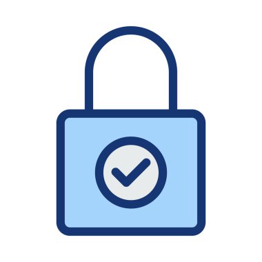 Yapılan sembolü beyaz arka plan üzerinde izole mavi kürek kilidi