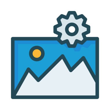 Gri renkli dağ manzarası dişli üzerinde izole beyaz arka plan