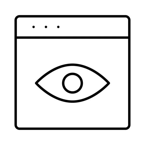 人間の目の記号で簡単なタブレット デバイス — ストックベクタ