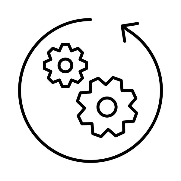 Engrenagens Trabalho Isoladas Sobre Fundo Branco — Vetor de Stock