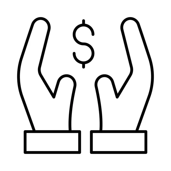 Human Hands Dollar Symbol Isolated White Background — Stock Vector