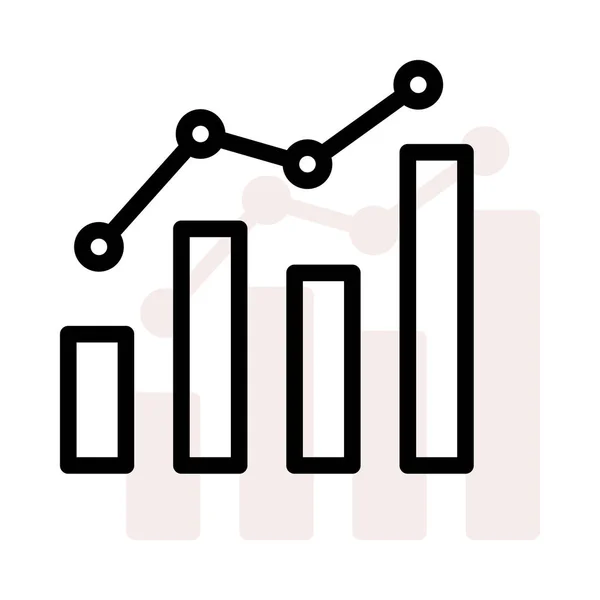 Gráfico Crescente Fundo Branco Com Sombra Bege —  Vetores de Stock